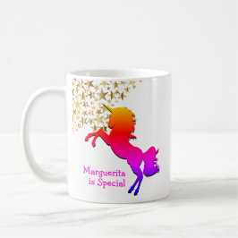 Rosa UNICORN Stars Personalisiert Kaffeetasse