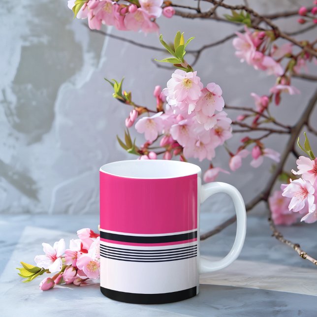 Rosa Uniformstreifen Kaffeetasse (mugs and cups)