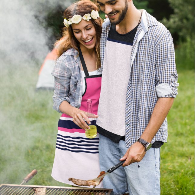 Rosa Uniformstreifen Schürze (apron)