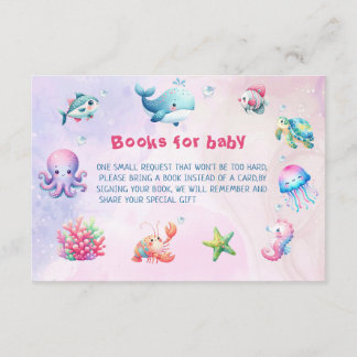 Rosa unter dem Meer Babyduschbücher für Kinder Begleitkarte