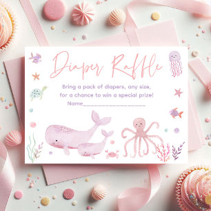 Rosa unter dem Sea Baby Shower Windschutzscheibe Begleitkarte