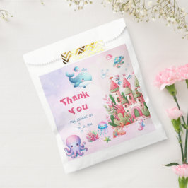 Rosa unter der Kinderdusche der Meerjungfrau Geschenktütchen