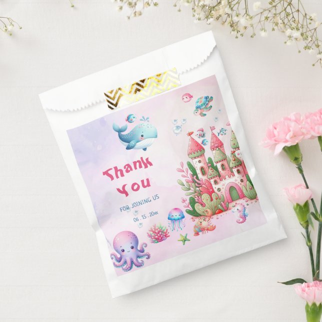 Rosa unter der Kinderdusche der Meerjungfrau Geschenktütchen (Versiegelt)