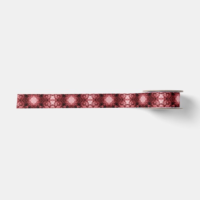 Rosa Unterschrift Goth Gemustert Ribbon Satinband (Vorderseite)