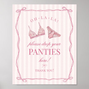 Rosa Unterwäsche Junggesellinnenabschied Slip Bitt Poster