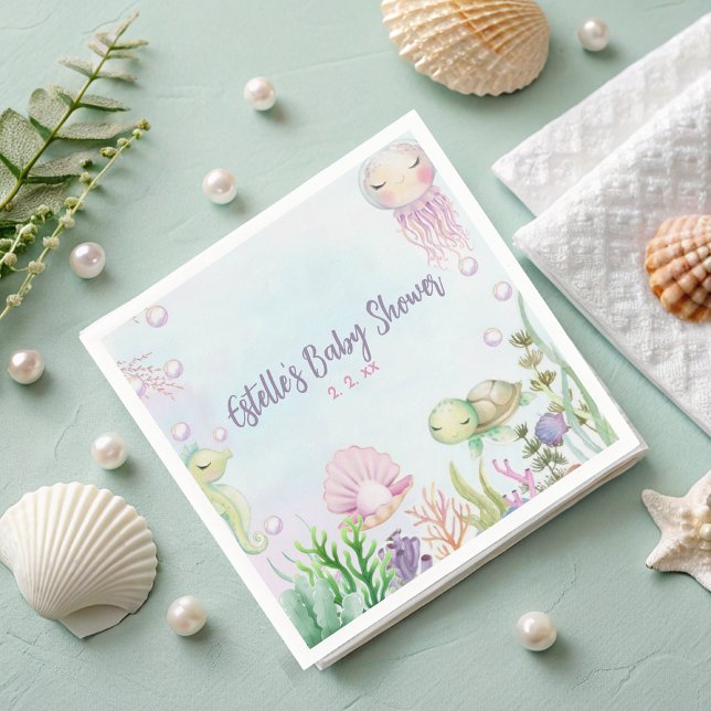 Rosa Unterwasser Babydusche Napkins Serviette (Von Creator hochgeladen)