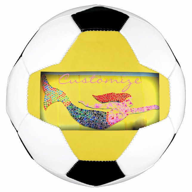 Rosa Unterwassermosaike Fußball (Vorderseite)