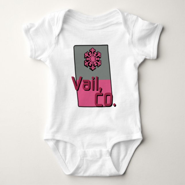 Rosa Vail Colorado Baby Strampler (Vorderseite)