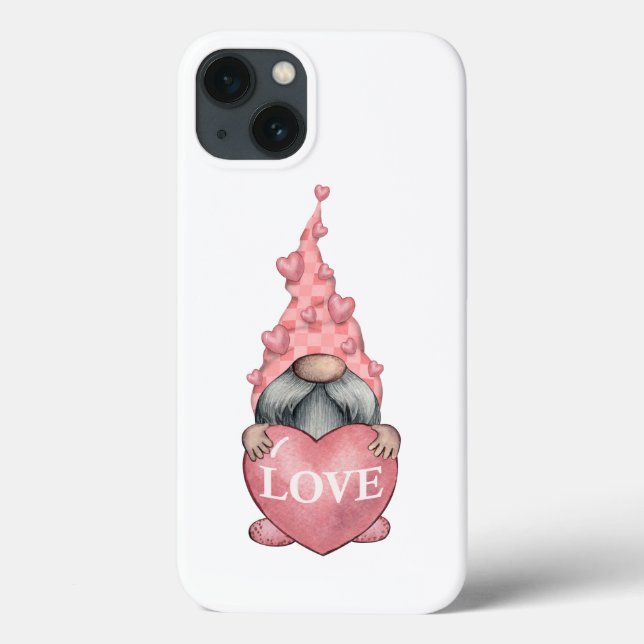 Rosa Valentine Gnome mit Herz Clipart Case-Mate iPhone Hülle (Rückseite)
