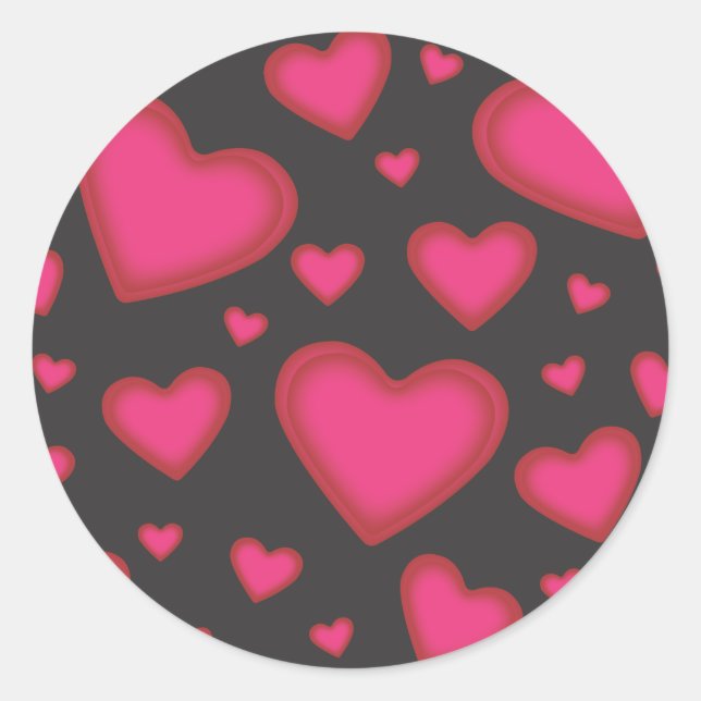 Rosa Valentine Hearts Aufkleber (Vorderseite)