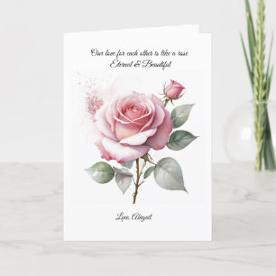 Rosa Valentinenkarte für sie Feiertagskarte