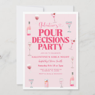 Rosa Valentine's Galentine's Girls Night Party Einladung