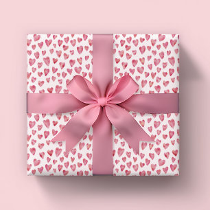 Rosa Valentinsherz Geschenkpapier