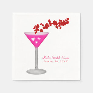 Rosa Valentinstag-Cocktail-Kundengeburtstagsfeier Serviette