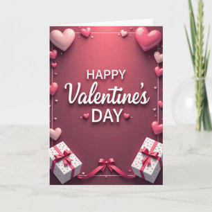 Rosa Valentinstag-Geschenkkarte Karte