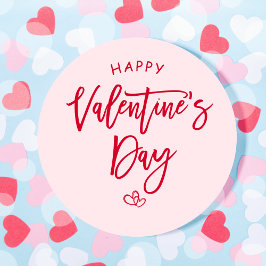 Rosa Valentinstag-Gunstbeweis-Aufkleber Runder Aufkleber