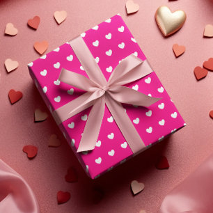 Rosa Valentinstag-Herzen Geschenkpapier Set
