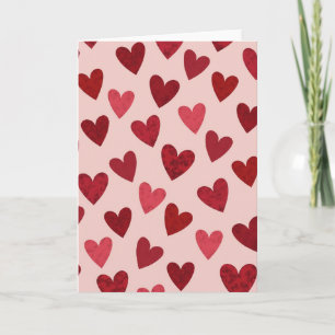Rosa Valentinstag-Herzkarte Karte