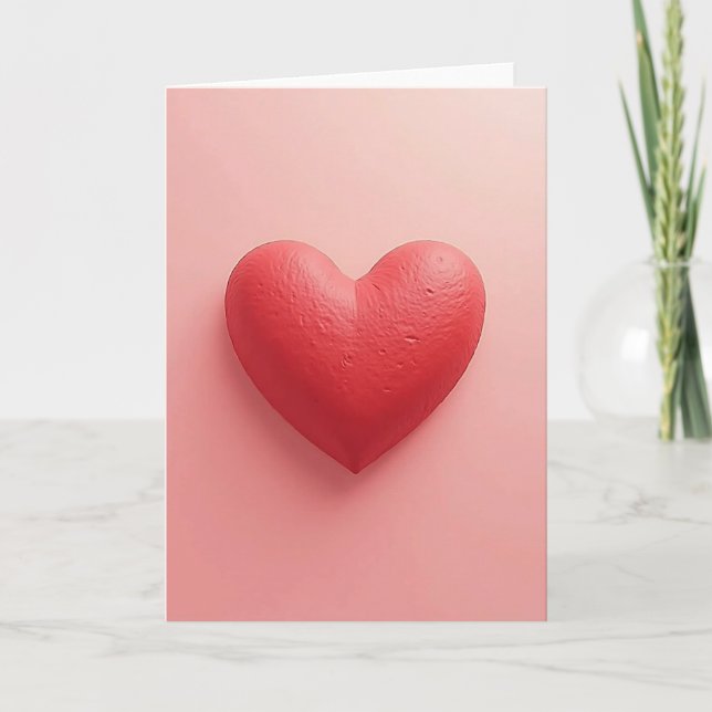 Rosa Valentinstag-Herzkarte Karte (Vorderseite)
