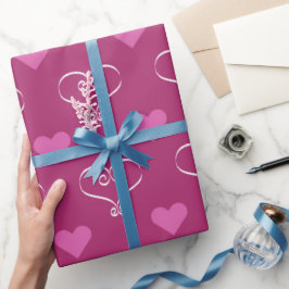 Rosa Valentinstag Liebe Herz Geschenkpapier