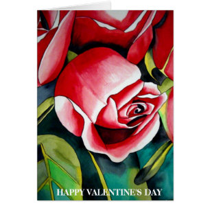 Rosa Valentinstag-Rosenknospe-Karte