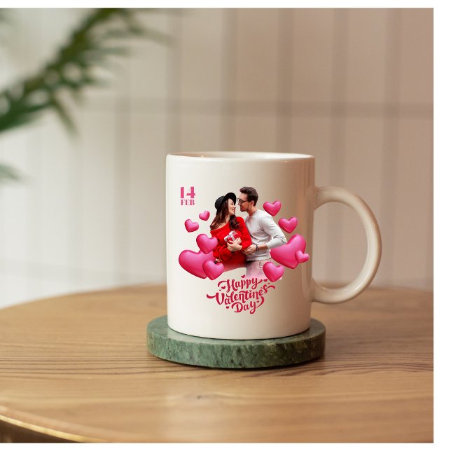 rosa Valentinstag Zweifarbige Tasse (red white modern valentine day mug)