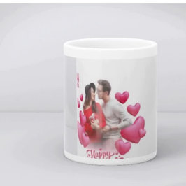 rosa Valentinstag Zweifarbige Tasse