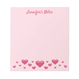 Rosa Valentintagsherzen und benutzerdefinierter Te Notizblock