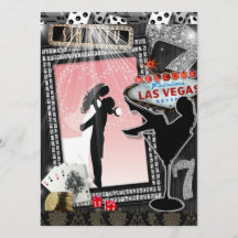 Rosa Vegas Hochzeit lädt ein