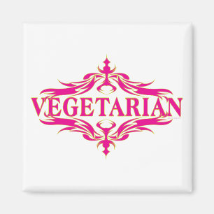 Rosa Vegetarisch Magnet