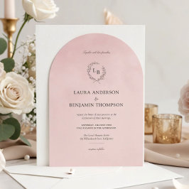 Rosa Velvet Rosa Hochzeit im eleganten Arch Style Einladung