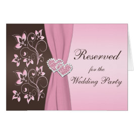 Rosa, verbindende Herz-Blumenkarte Browns