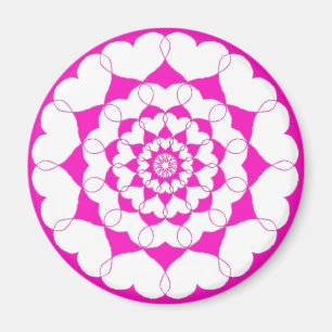 Rosa verbindende Herzen Magnet