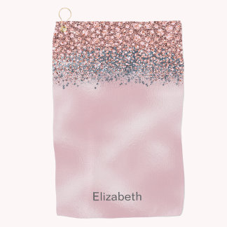 Rosa veredelter personalisierter Blush Golfhandtuch