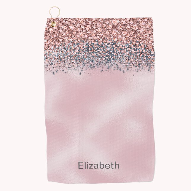 Rosa veredelter personalisierter Blush Golfhandtuch (Von Creator hochgeladen)