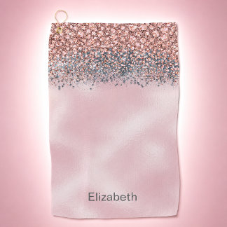 Rosa veredelter personalisierter Blush Golfhandtuch