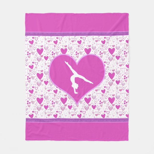 Rosa verlost o HerzenGymnast Fleecedecke (Vorderseite)