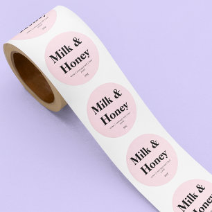 Rosa Verpackungskerzenmarke Handmade Runder Aufkleber