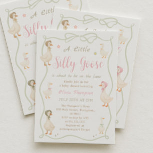 Rosa Verrückte Gans Baby Shower Einladung