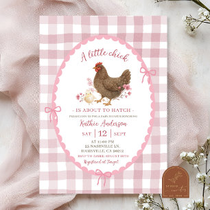 Rosa verspielte handgezeichnete elegante Babyparty Einladung