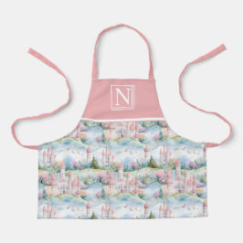 Rosa verzauberte Burg Landschaft - Maßgeschneidert Schürze