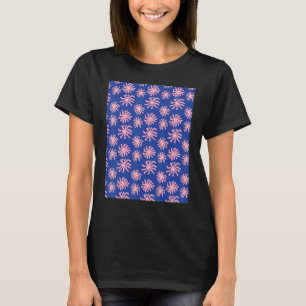 Rosa verzerrtes Gänseblümchen welliges Blumenmuste T-Shirt