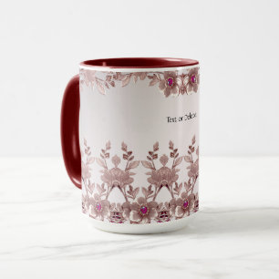 Rosa verzierte Blumenvase Tasse