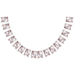 Rosa Verzierte Blumenzellenfahne Wimpelkette