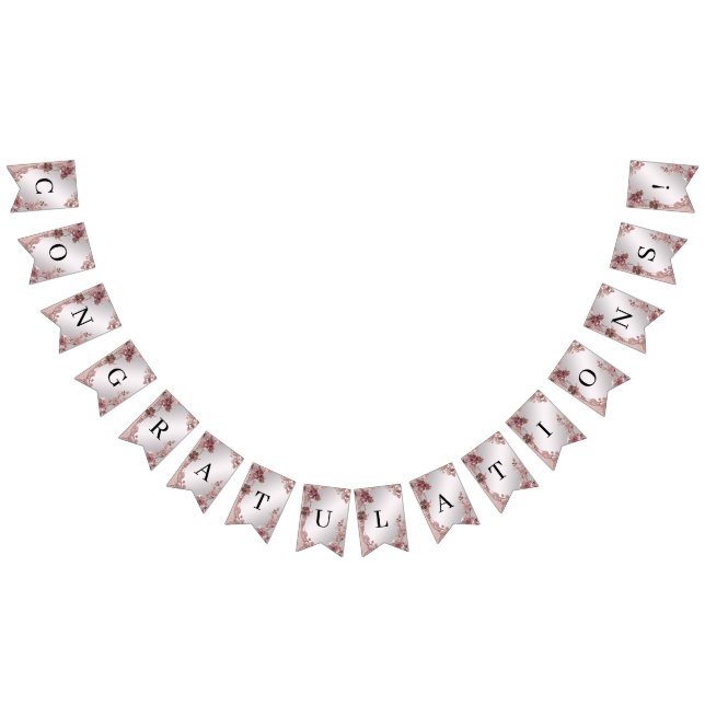 Rosa Verzierte Blumenzellenfahne Wimpelkette (Alle)