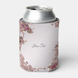 Rosa Verzierte Blütenabdeckung Dosenkühler