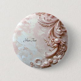 Rosa verzierte Perle und florale Knopf Button