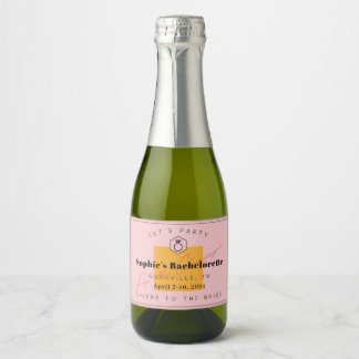 Rosa Veuve Junggeselinnen-Abschied Mini Champagne 