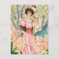 Rosa viktorianische Frau im Regency-Stil