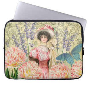 Rosa viktorianische Frau Regency Laptopschutzhülle